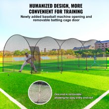 Jaula de bateo de béisbol VEVOR, red y marco para béisbol y sóftbol, red portátil de práctica con bolsa de transporte, jaula de lanzamiento cerrada y resistente, para entrenamiento de bateo en el patio, 10 m