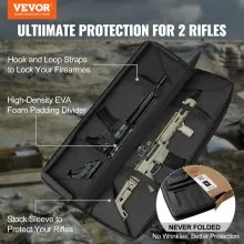 VEVOR Bolsa para rifle, bolsa táctica doble larga para pistola de 36 pulgadas, funda suave para rifle con cremallera con cerradura, asa portátil y correa para el hombro, 3 bolsillos de almacenamiento