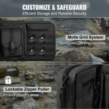 VEVOR Bolsa para rifle, bolsa táctica doble larga para pistola de 36 pulgadas, funda suave para rifle con cremallera con cerradura, asa portátil y correa para el hombro, 3 bolsillos de almacenamiento