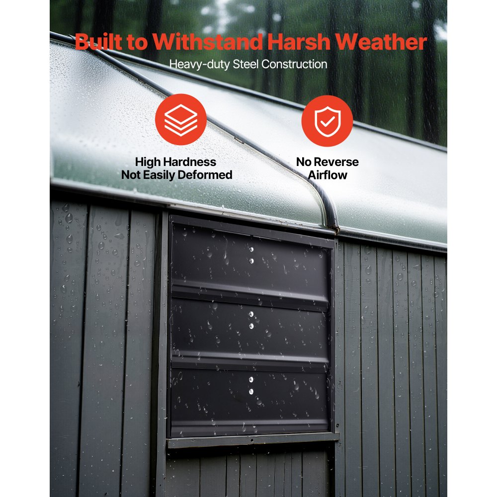 VEVOR Ventilador de escape de 14 pulgadas con persiana, para ático, de pared, con controlador de velocidad variable, 1400 CFM, motor de CA, acero resistente, silencioso, para cobertizos, garajes e invernaderos, color negro
