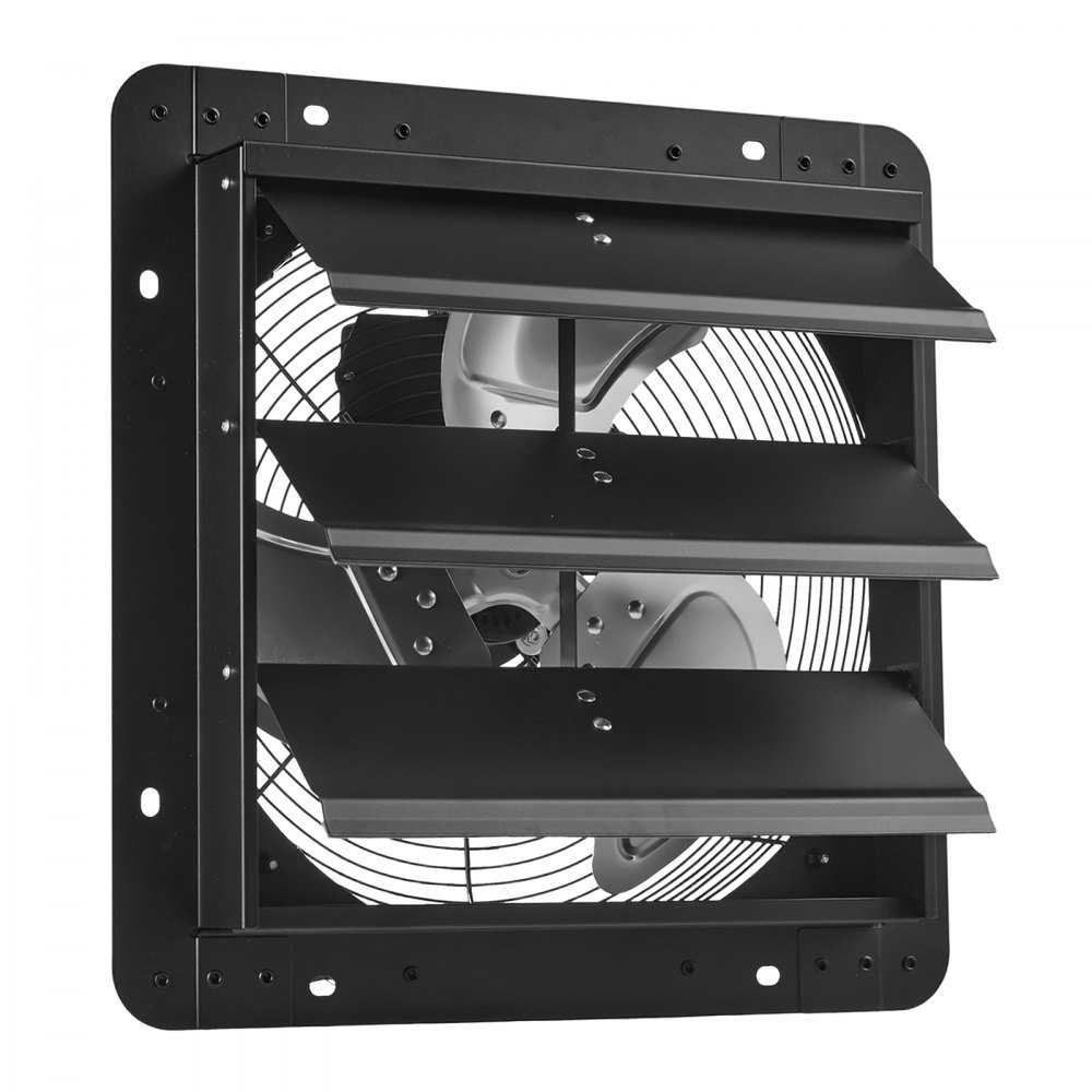 VEVOR Ventilador de escape de 14 pulgadas con persiana, para ático, de pared, con controlador de velocidad variable, 1400 CFM, motor de CA, acero resistente, silencioso, para cobertizos, garajes e invernaderos, color negro