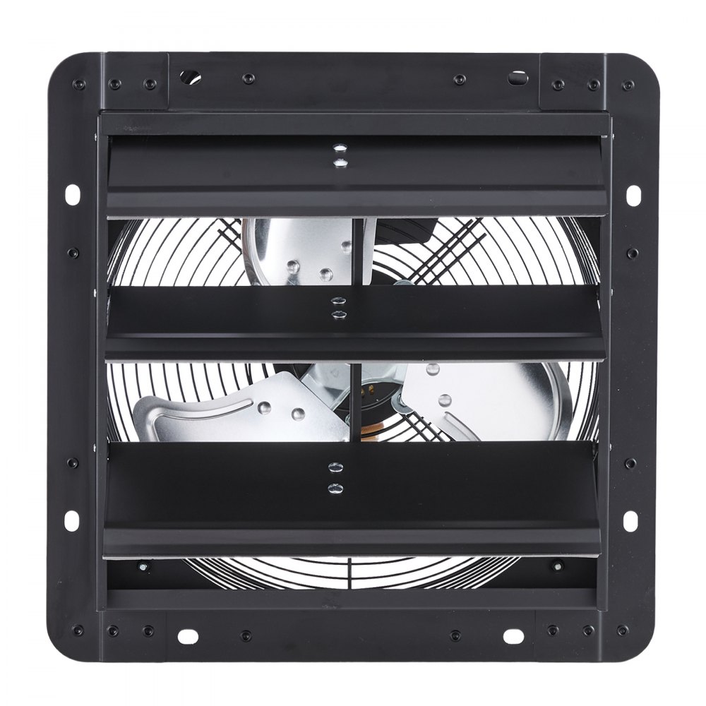 VEVOR Ventilador de escape de 12 pulgadas con persianas, para ático, de pared, con controlador de velocidad variable, 1100 CFM, motor de CA, acero resistente, silencioso, para cobertizos, garajes e invernaderos, color negro