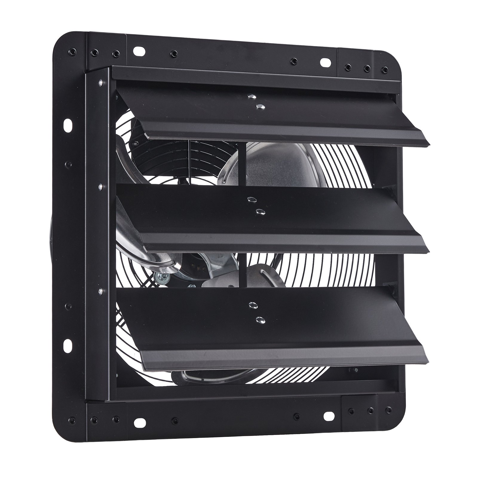 VEVOR Ventilador de escape de 12 pulgadas con persianas, para ático, de pared, con controlador de velocidad variable, 1100 CFM, motor de CA, acero resistente, silencioso, para cobertizos, garajes e invernaderos, color negro