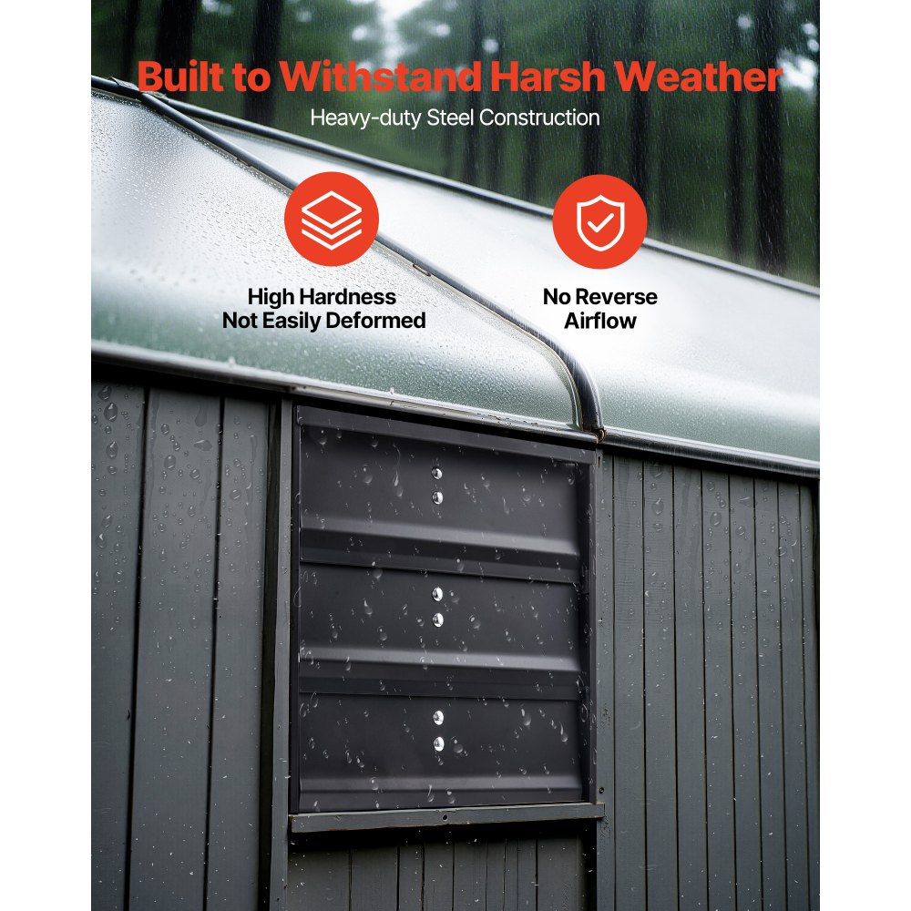 VEVOR Ventilador de escape de 10 pulgadas con persianas, para ático, de pared, con controlador de velocidad variable, 900 CFM, motor de CA, acero resistente, silencioso, para cobertizos, garajes e invernaderos, color negro