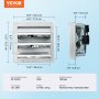 Ventilador de escape con obturador VEVOR de 10 pulgadas, 820 CFM de alta velocidad, ventilador de ático de montaje en pared de aluminio con motor de CA, ventilación y refrigeración para invernaderos, garajes, cobertizos, tiendas, FCC