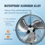 ventilador de aleación de aluminio impermeable VEVOR, resistente y libre de óxido.