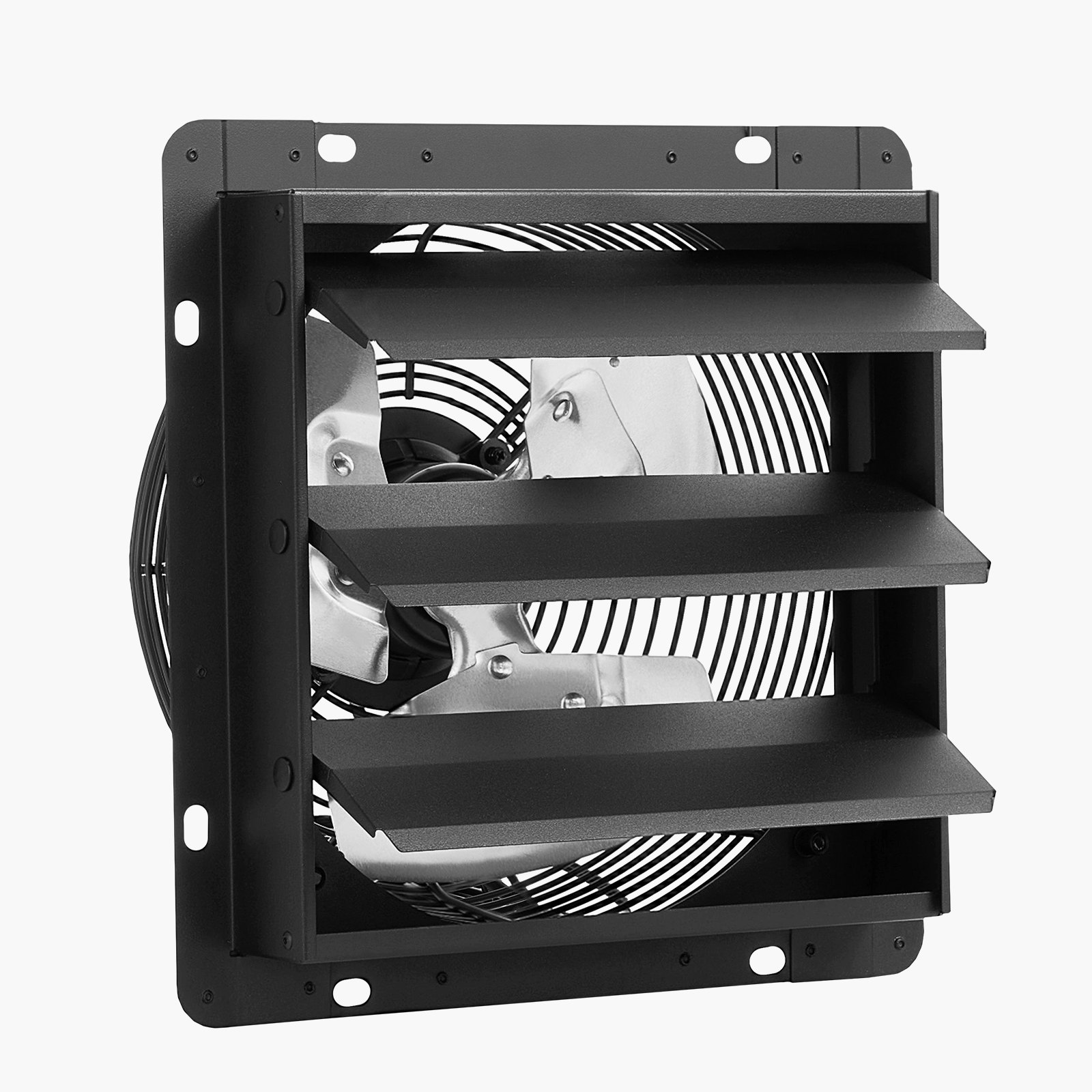 VEVOR Ventilador de escape de 12 pulgadas para persianas, para ático, con control de temperatura de velocidad variable y programación inteligente, 1500 CFM, motor EC, temporizador, para cobertizos, garajes e invernaderos, color negro