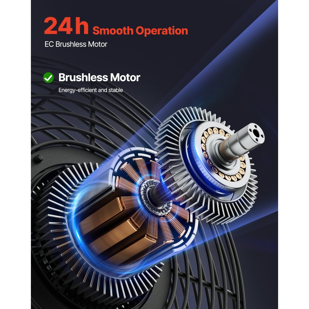VEVOR Ventilador de escape de 10 pulgadas para persianas, para ático, con control de temperatura de velocidad variable y programación inteligente, 1000 CFM, motor EC, temporizador, para cobertizos, garajes e invernaderos, color negro