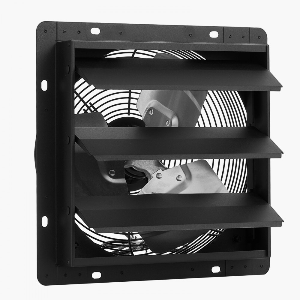 VEVOR Ventilador de escape de 10 pulgadas para persianas, para ático, con control de temperatura de velocidad variable y programación inteligente, 1000 CFM, motor EC, temporizador, para cobertizos, garajes e invernaderos, color negro