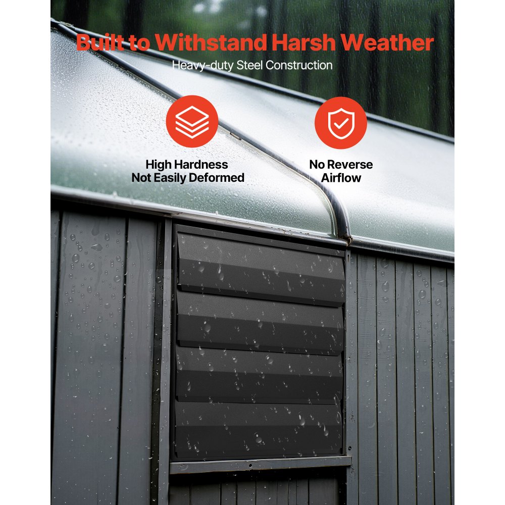 VEVOR Ventilador de escape de 14 pulgadas para persianas, para ático, con control de temperatura de velocidad variable y programación inteligente, 2000 CFM, motor EC, temporizador, para cobertizos, garajes e invernaderos, color negro