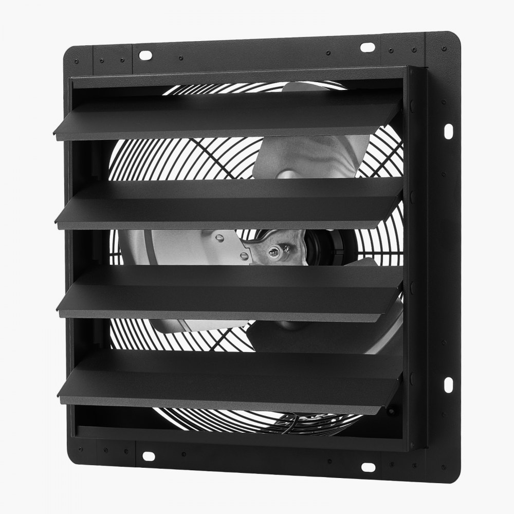 VEVOR Ventilador de escape de 14 pulgadas para persianas, para ático, con control de temperatura de velocidad variable y programación inteligente, 2000 CFM, motor EC, temporizador, para cobertizos, garajes e invernaderos, color negro