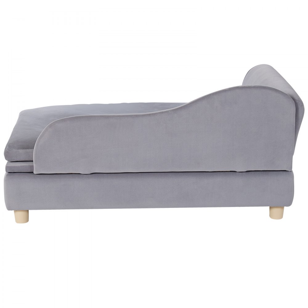Sofá para mascotas VEVOR, sofá cama para perros y gatos grandes, suave y aterciopelado, soporta hasta 50 kg, color gris