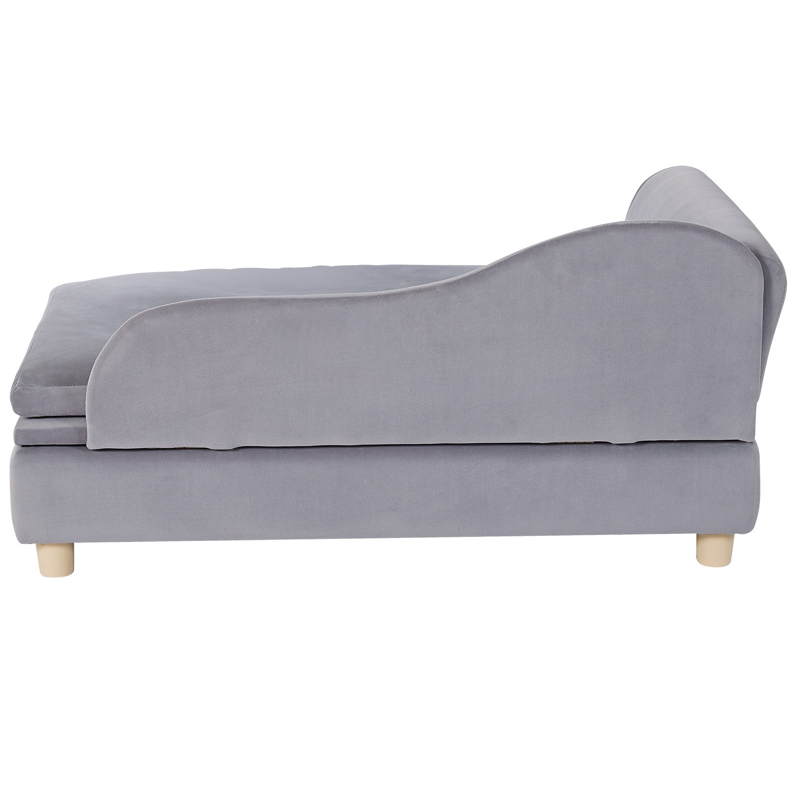 Sofá para mascotas VEVOR, sofá cama para perros y gatos grandes, suave y aterciopelado, soporta hasta 50 kg, color gris