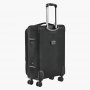 Equipaje blando expandible VEVOR con ruedas giratorias, maleta mediana de 24 pulgadas para facturar, ligera, con bolsillo expandible con cremallera y candado TSA, color negro.