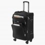 Equipaje blando expandible VEVOR con ruedas giratorias, maleta mediana de 24 pulgadas para facturar, ligera, con bolsillo expandible con cremallera y candado TSA, color negro.