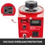 VEVOR Transformador Eléctrico 500VA Transformador variable 110V 60Hz de voltaje de entrada Pantalla digital 0-130V automático para enchufe de Ee Uu