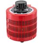 Autotransformador VEVOR rojo con esfera negra y cuerpo cilíndrico perforado.