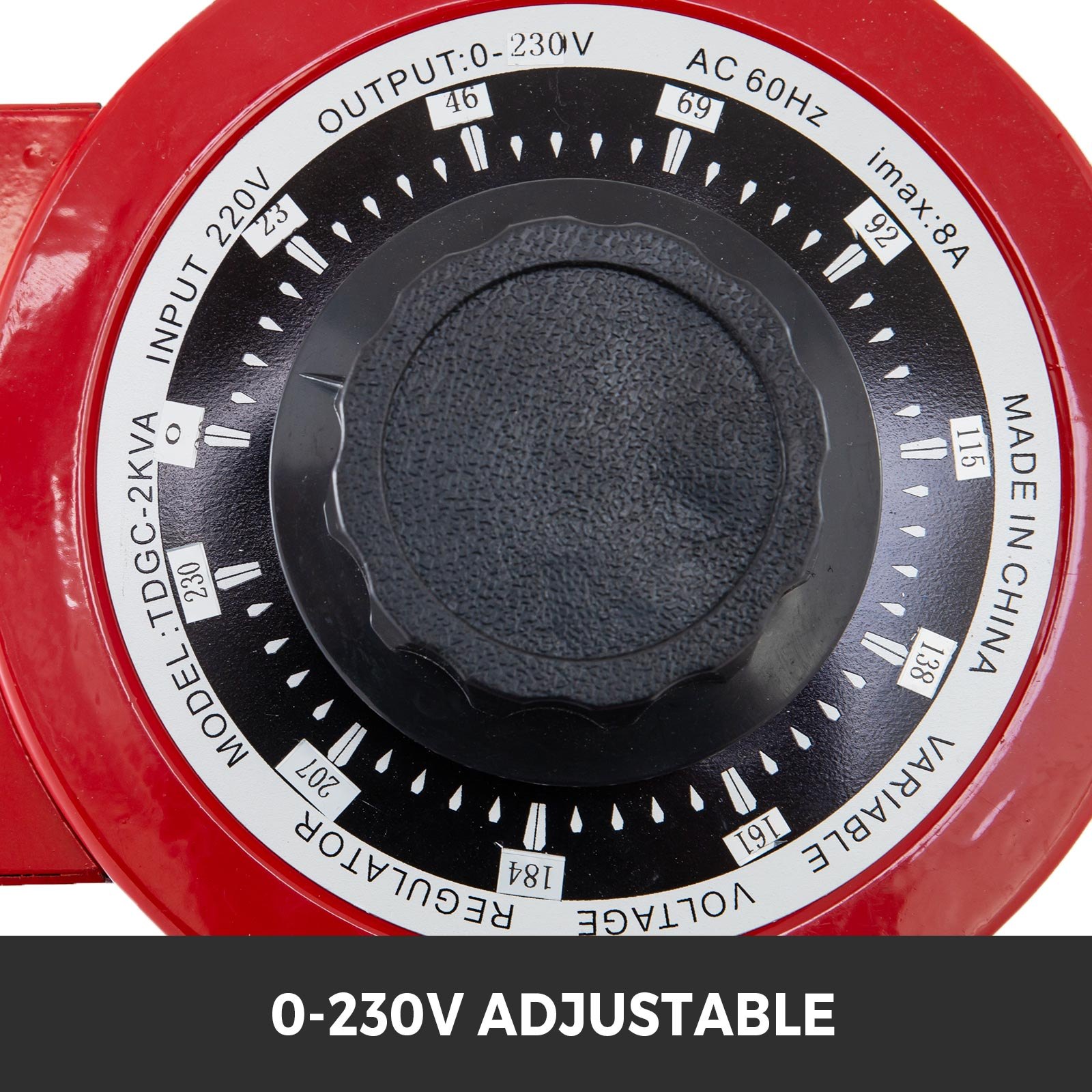 Transformador automático VEVOR con perilla de voltaje ajustable, entrada 220v, salida 0-230v.