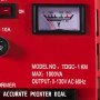 Regulador de voltaje VEVOR con dial indicador preciso y detalles del modelo mostrados en rojo.