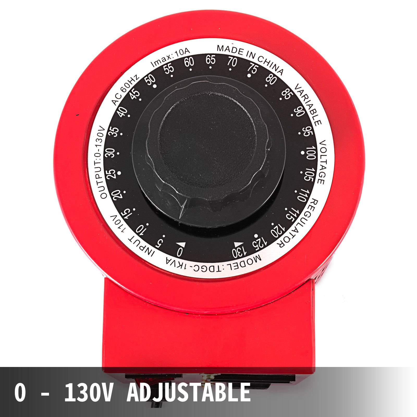 Regulador de voltaje VEVOR rojo con dial de salida ajustable de 0 a 130 V
