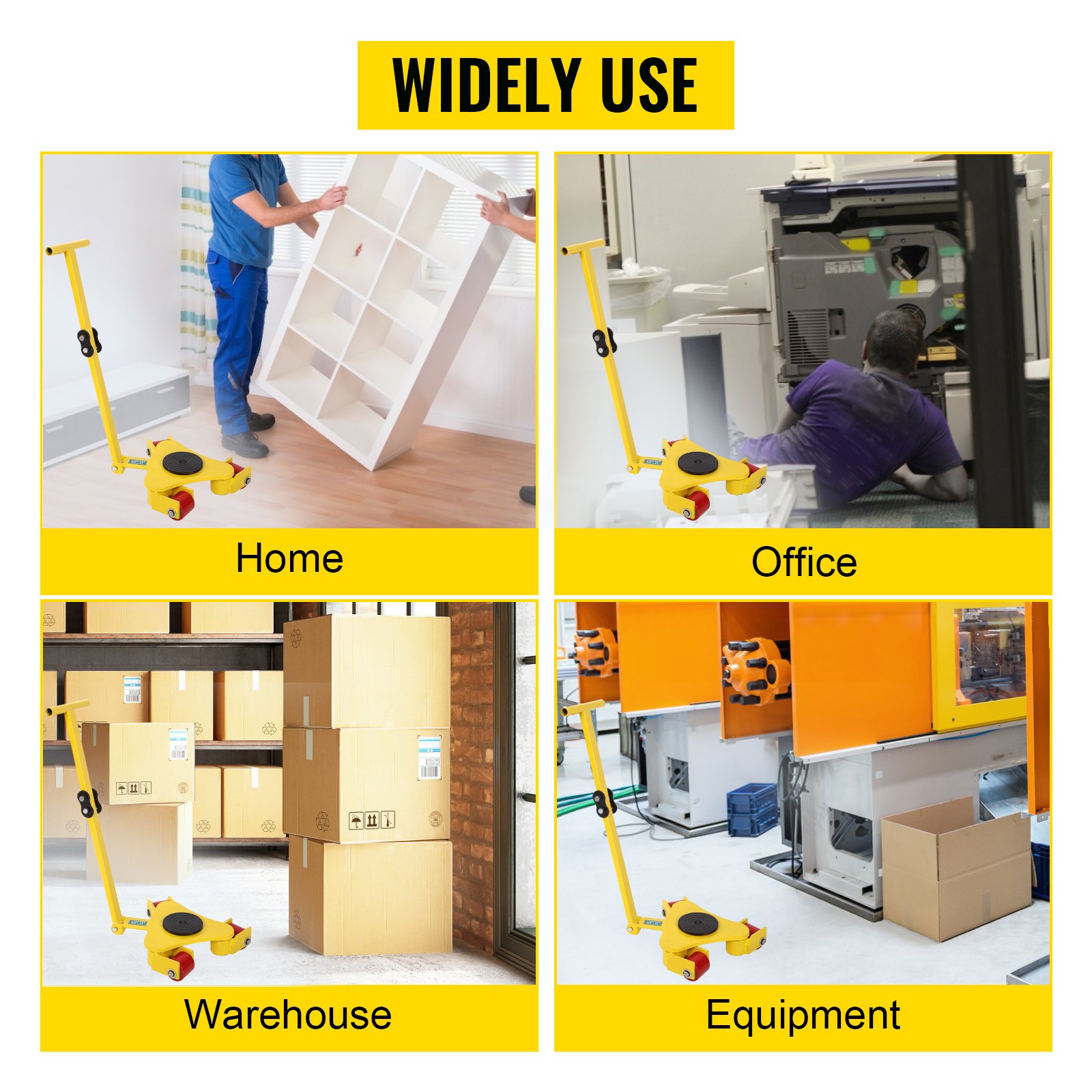 VEVOR Patín de Máquina de Rodillos Giratorios Capacidad de 6600 libras