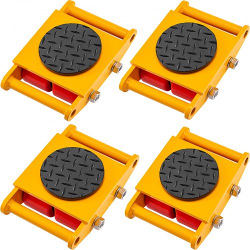 VEVOR Machinery Mover Machinery Skate Dolly 6T, con rotación de 360 ° , 4 piezas en amarillo