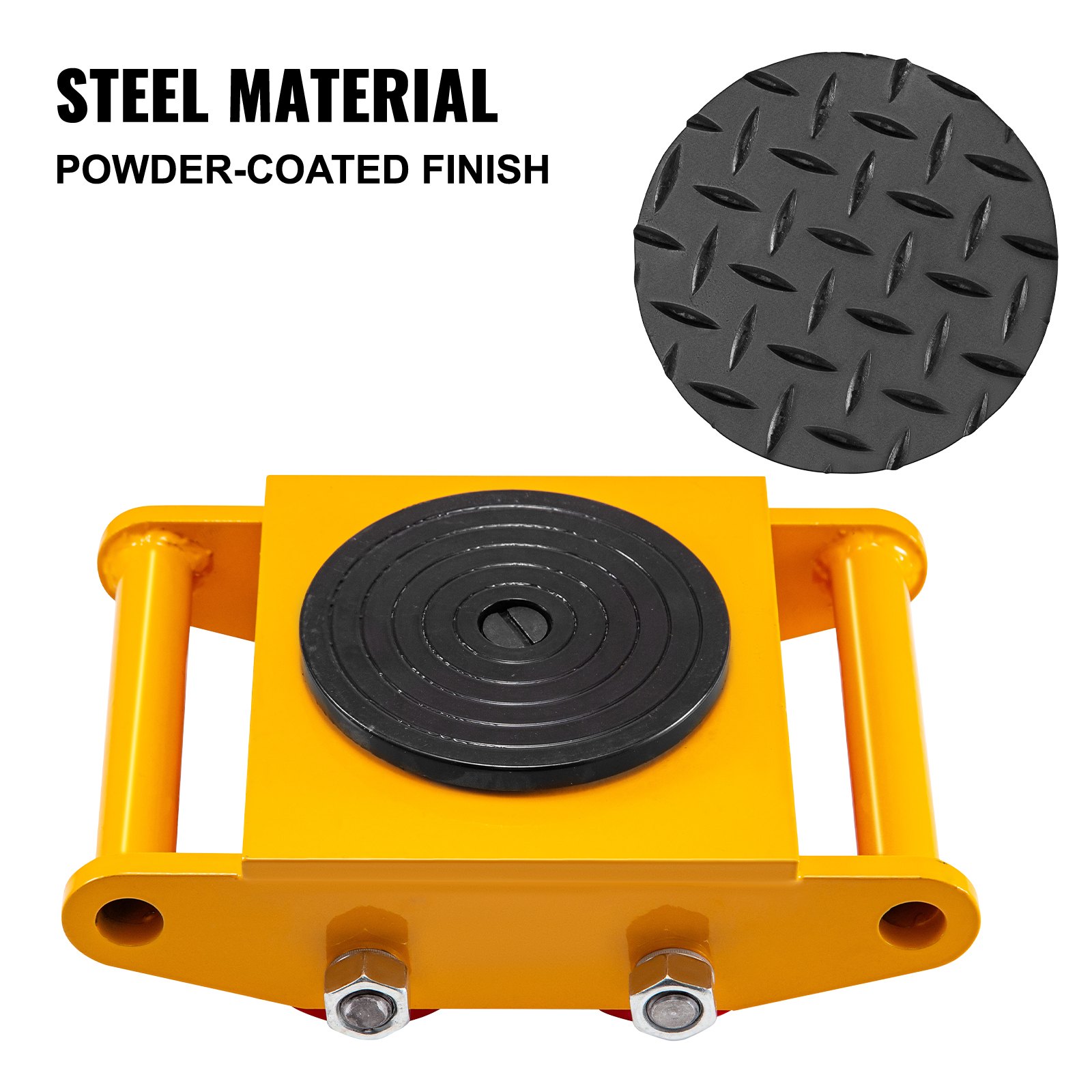 VEVOR Machinery Mover Machinery Skate Dolly 6T, con rotación de 360 ° , 4 piezas en amarillo
