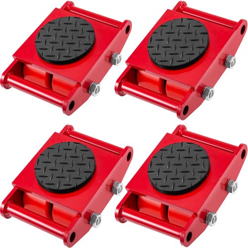VEVOR Machinery Mover Machinery Skate Dolly 6T con tapa de rotación de 360 ° , 4 piezas en rojo