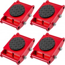 VEVOR Machinery Mover Machinery Skate Dolly 6T con tapa de rotación de 360 ° , 4 piezas en rojo