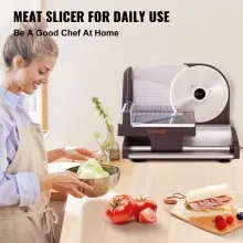 VEVOR Cortadora De Carne Rebanadora de carne comercial de 7,5  rebanadora eléctrica Deli de 200W para pan de verduras y carne