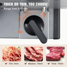 VEVOR Cortadora De Carne Rebanadora de carne comercial de 7,5  rebanadora eléctrica Deli de 200W para pan de verduras y carne
