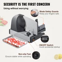 VEVOR Cortadora De Carne Rebanadora de carne comercial de 7,5  rebanadora eléctrica Deli de 200W para pan de verduras y carne
