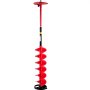 Barrena para hielo VEVOR, de nailon de 20 cm de diámetro y 99 cm de longitud. Incluye varilla de extensión de 30 cm, adaptador, placa superior y protector de cuchilla para pesca en hielo.