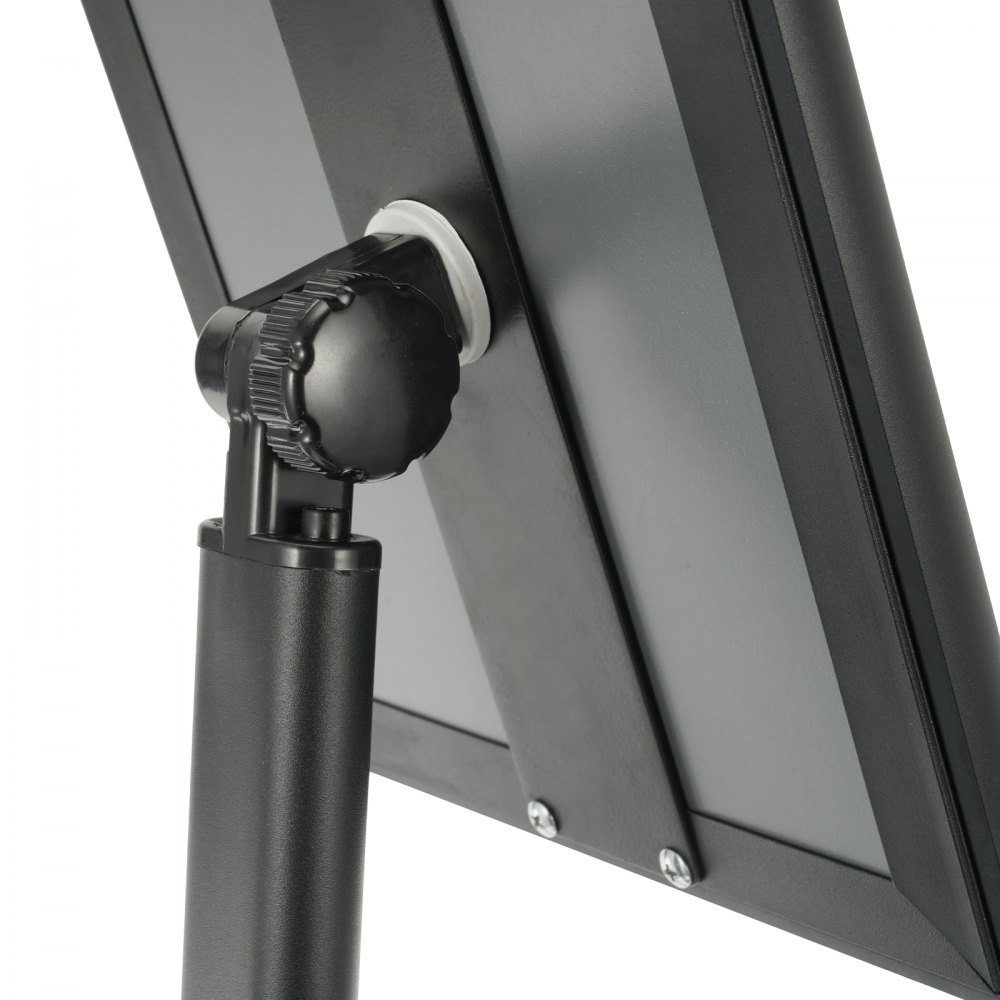 VEVOR - Soporte para carteles de pedestal (8,5 x 11 pulgadas), ajustable vertical y horizontalmente, resistente, con base de metal para exhibición, publicidad y exteriores, color negro