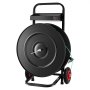 Carro flejador VEVOR, apto para bobinas de flejado de PET/PP/poliéster con núcleo de 8 o 16 pulgadas, dispensador de flejado resistente con sistema de freno mejorado y bandeja espaciosa integrada para herramientas.