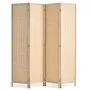 Biombo de 4 paneles VEVOR, biombos plegables de bambú tejido a mano con bisagras, separadores portátiles y separadores de pared independientes para separar ambientes, salas de estar y dormitorios, color natural.
