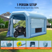 VEVOR Cabina de pintura inflable, cabina de pintura inflable de 13,1 x 9,8 x 9 pies, con potente soplador de 750 W y sistema de filtro de aire, cabina de pintura portátil para motocicleta, bicicleta, pintura de piezas de automóvil