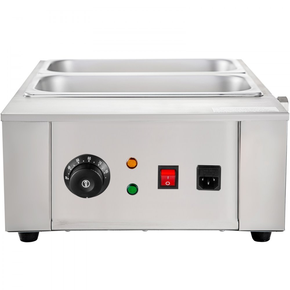 Máquina templadora de chocolate VEVOR de 17,6 libras, máquina para derretir chocolate con control de temperatura (0~80 ℃/32~176 ℉), calentador de alimentos comercial eléctrico de 1000 W para derretir y calentar chocolate/leche/crema/sopa, 2 tanques.