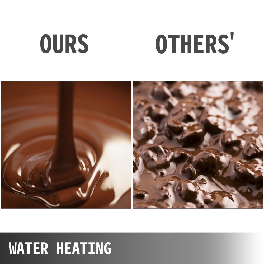 Máquina templadora de chocolate VEVOR de 17,6 libras, máquina para derretir chocolate con control de temperatura (0~80 ℃/32~176 ℉), calentador de alimentos comercial eléctrico de 1000 W para derretir y calentar chocolate/leche/crema/sopa, 2 tanques.