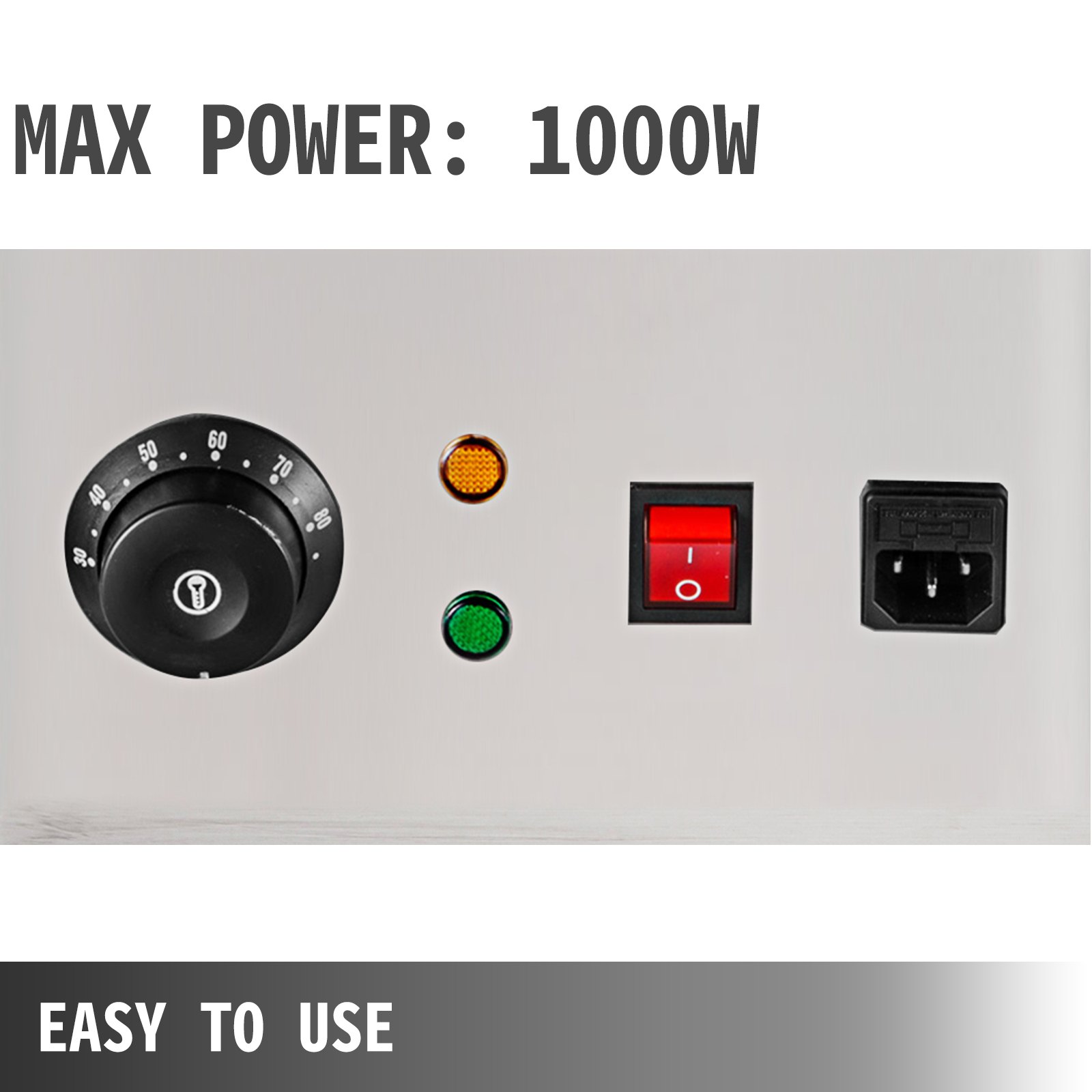 Máquina templadora de chocolate VEVOR de 17,6 libras, máquina para derretir chocolate con control de temperatura (0~80 ℃/32~176 ℉), calentador de alimentos comercial eléctrico de 1000 W para derretir y calentar chocolate/leche/crema/sopa, 2 tanques.