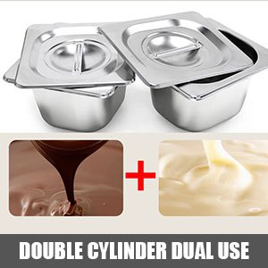 Máquina templadora de chocolate VEVOR de 26,5 libras, máquina para derretir chocolate con control de temperatura (0~80 ℃/32~176 ℉), calentador de alimentos comercial eléctrico de 1000 W para derretir y calentar chocolate/leche/crema/sopa, 3 tanques.