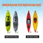 VEVOR Carro de kayak resistente, capacidad de carga de 280 libras, carro de canoa desmontable con neumáticos sólidos de 10 pulgadas, ancho ajustable y protección superior de espuma, para kayaks con or