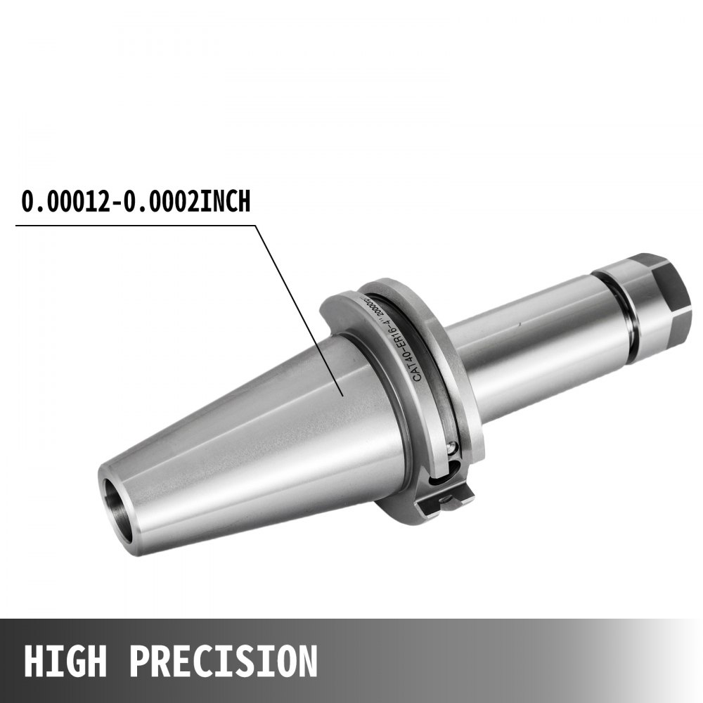 Juego de portaherramientas VEVOR 4Ps CAT40 con pinza ER16, longitud de calibre 100 mm, resistente, velocidad de 20000 RPM, para máquinas de grabado CNC, fresadoras, tornos y taladros (4 piezas CAT40 ER16 100 mm)