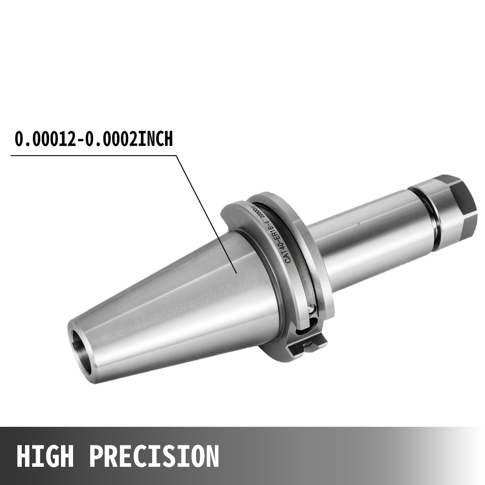 Juego de portaherramientas VEVOR 4Ps CAT40 con pinza ER16, longitud de calibre 100 mm, resistente, velocidad de 20000 RPM, para máquinas de grabado CNC, fresadoras, tornos y taladros (4 piezas CAT40 ER16 100 mm)