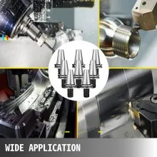 VEVOR 8 piezas CAT40 Portaherramientas ER16 Collet Chuck Set longitud 70 mm Chuck Portaherramientas Set Portaherramientas para máquina de grabado CNC Torno de fresado (CAT40 ER16 70 mm)