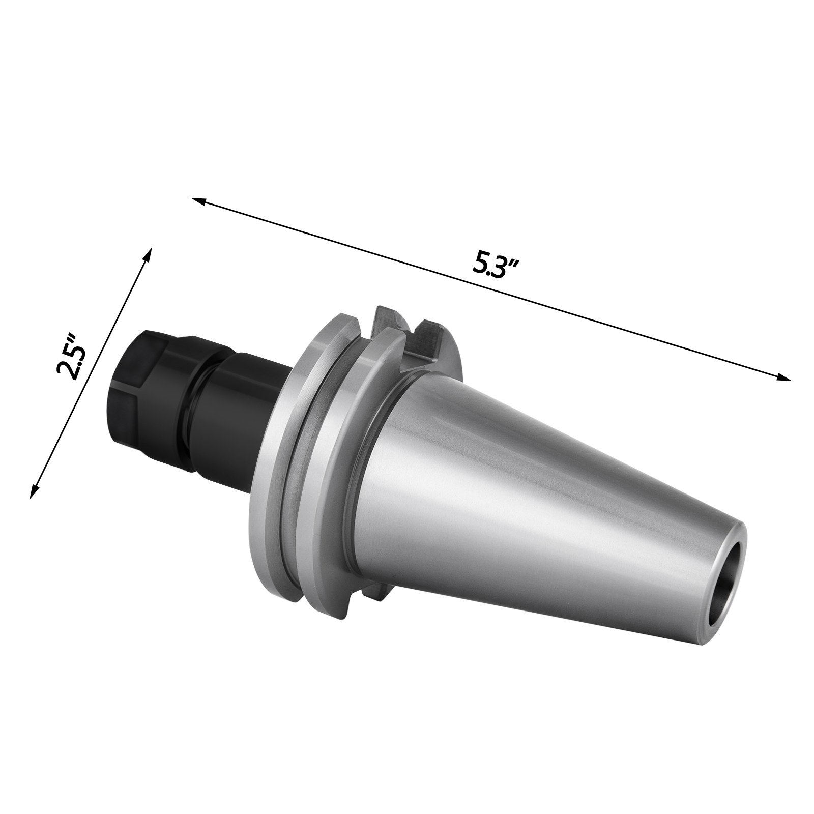 Juego de portaherramientas VEVOR cat40 con medidas de 5,3&quot; de largo y 2,5&quot; de diámetro.