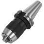 Portabrocas VEVOR cat40 en acero y acabado negro, con agarre y herramientas de precisión.
