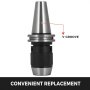VEVOR Integrated CAT40 Collet Chuck Portabrocas sin llave 1/2 pulgada para CAT40 CNC Máquina de grabado y herramienta de torno de fresado (CAT40)