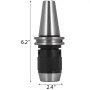 Mandril de pinza VEVOR cat40, 6,2&quot; de alto, 2,4&quot; de ancho, acero inoxidable y acabado negro.