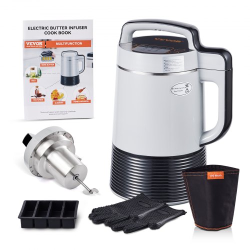 VEVOR Máquina infusora de mantequilla, infusor de hierbas de 6 funciones, máquina de mantequilla mágica y máquina de infusión de aceite con temperatura y tiempo personalizables, libro de recetas de hierbas y todos los accesorios incluidos